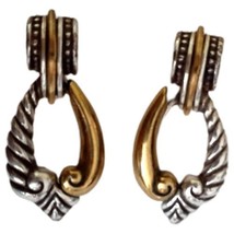 Brighton Regency Pewter Brass Push Back Post Earrings Retired Style Door Knocker - $19.90