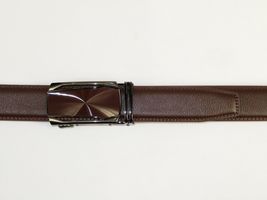 Mens VALENTINI Leather Belt Automatic Adjustable Removable Buckle RT031 Brown image 3