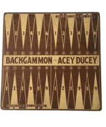 Lowe Backgammon Checkers Acey Ducey Game Board Replacement Vintage Brown... - $19.79