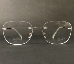 Ray-Ban Eyeglasses Frames RB8748 1002 LightRay Shiny Silver Rimless 52-18-140 - £160.52 GBP