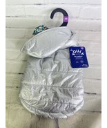 YOULY The Explorer Silver Metallic Puffer Dog Puppy Coat Jacket Hooded S... - £13.69 GBP