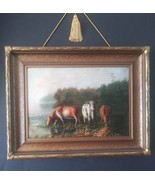 California Masterpiece &quot;Cattle Watering&quot; oil on canvas by William Lees J... - $1,742.50