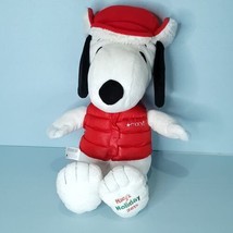 Peanuts Snoopy Plush Stuffed Animal Red Vest Hat Macys 2015 Holiday 18&quot; ... - £23.60 GBP