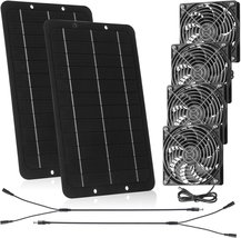 Solar Panel Dual Fans Kit 10W 12V Solar Exhaust Fan Outdoor Waterproof S... - £38.69 GBP+