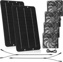 Solar Panel Dual Fans Kit 10W 12V Solar Exhaust Fan Outdoor Waterproof S... - £39.02 GBP+