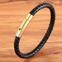 TYO New Top Stainless Steel Braided Bracelets For Women Men Genuine Leather Bang - £8.46 GBP