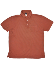 Patagonia Polo Shirt Mens L Orange Striped Organic Cotton Short Sleeve - £19.55 GBP
