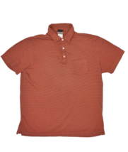 Patagonia Polo Shirt Mens L Orange Striped Organic Cotton Short Sleeve - £18.79 GBP