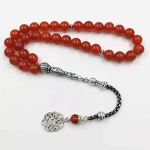 Natural Red Agates chalcedony Tasbih Islam misbaha Muslim Everything is new brac - £53.85 GBP