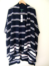 NWT LAUREN Ralph Lauren Navy Blue White Striped Silk Cashmere S/S Sweater L $298 - £125.07 GBP