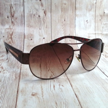 BCBGMAXAZRIA Brown Metal Tortoise Gradient Aviator Sunglasses - B880 60-... - $40.06