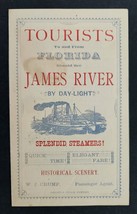 1870s antique JAMES RIVER richmond va STEAMSHIP travel BROCHURE crump tatum - £70.04 GBP
