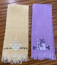 MADEIRA Fingertip TOWELS VTG Embroidered Sweet Flowers Delicate Fringe  ... - £14.75 GBP