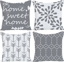 WILPROO Pillow Covers 20X20 Set of 4 Farmhouse Style, Geometric Throw Pillow Cov - £22.36 GBP