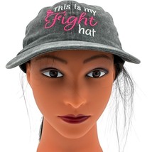 This is My Fight Hat Distressed Adjustable Pink Ribbon Breast Cancer Bas... - $8.64