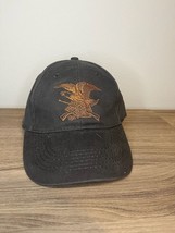 NRA Strapback Adjustable Adult Hat Cap Embroidered Eagle Logo Gray &amp; Bronze - £11.95 GBP
