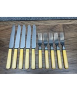 Vintage Landers Co Knives and Forks 10 Pieces Cutlery Stainless USA CV - $20.36 CAD