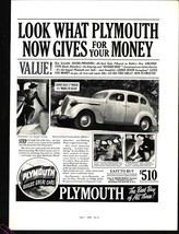 1937 Plymouth 4-door Sedan Vintage Print Ad nostalgic e6 - £20.77 GBP