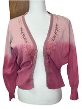 April Cornell Pink Ombré Embroidered Sweater Medium FLAW Cottage Core DI... - €17,10 EUR