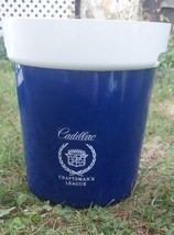 Vintage CADILLAC CRAFTSMAN&#39;S LEAGUE ICE BUCKET Blue w/Crest Thermo Serv ... - £36.76 GBP