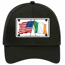 Ireland USA Crossed Flag Novelty Black Mesh License Plate Hat - £23.17 GBP