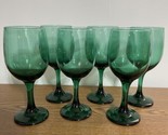 Set of 6 80s/90s Libbey Premiere  Dark Green Stemmed Water Goblets 7-1/4” - $22.53