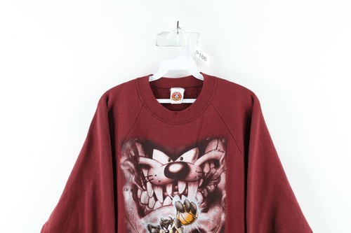 Vtg 90s Looney Tunes Mens 2XL Faded Tazmanian Devil Basketball Sweatshirt USA Item image 2