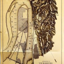 Map Vicksburg Forces Civil War Reproduction 14 x 9.5&quot; Military History D... - $19.99