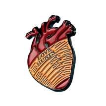 Love Hurts Anatomical Heart Enamel Pin Jewelry image 2