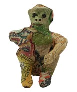 Sitting Jungle Monkey Hand Crafted Paper Mache In Colorful Sari Fabric F... - £16.11 GBP