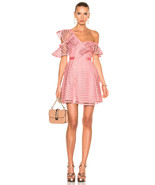 NWT Self-Portrait Lace Frill Mini Pink Off Shoulder Dress UK 8 US 4 - $328.30
