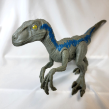 Jurassic World Velociraptor 12 inch Dinosaur Figure Gray Blue Legs Tail ... - $9.00