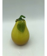 Glass Pear Blown Glass Art Glass Fruit Murano Style Paperweight 4&quot; Tall ... - £9.56 GBP