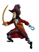 DISNEY CAPTAIN HOOK Pirate 3&quot; Figure Cake Topper Collectible Room Decor - £6.99 GBP