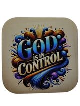  Christian Refrigerator Magnet – “God Is In Control” – Blue &amp; Gold Inspi... - $6.62 CAD