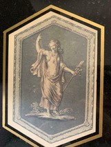 Classic Statues Printed Panel 3 Prints Black Decorated Glass mat Gold Line - £15.96 GBP
