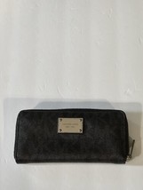 Vintage Michael Kors Wallet Mini Clutch Purse Black Leather Zip Around Wear Zip - $25.73