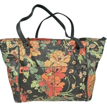 sakroots Artist Circle Metro Tote Charcoal Flower Power Cotton/TPU Shoul... - $35.15