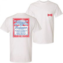 Budweiser Vintage Label Front and Back Pocket T-Shirt White - $41.98+