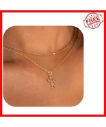 Chic 14K Gold Cross Pendant Necklace - Dainty Faith Jewelry for Everyday... - $495.41 MXN
