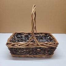 Vintage Woven Wicker Basket With Handle - £9.56 GBP