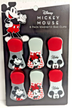 Disney Mickey Minnie Red Bows Magnetic Bag Clips Multicolor 6-pc Cartoon... - $18.97