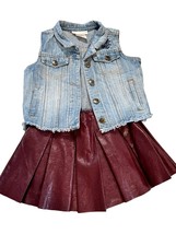 American Girl Tenney Grant Outfit for Girls Sz Medium Denim Vest &amp; Brown Skirt - £34.53 GBP