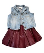 American Girl Tenney Grant Outfit for Girls Sz Medium Denim Vest &amp; Brown... - £33.79 GBP