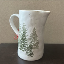 Eli &amp; Ana Ceramic Pitcher  Evergreen Christmas Tress Stoneware Ceramic New - £29.89 GBP