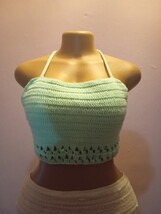 Crochet crop top, summer top, summer vest, halter top - $40.00