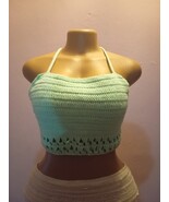 Crochet crop top, summer top, summer vest, halter top - $40.00