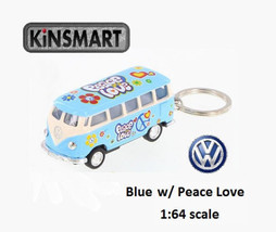 2.5&quot; Kinsmart 1962 Volkswagen Bus Diecast Toy Keychain 1:64 Decal Pastel... - £11.35 GBP