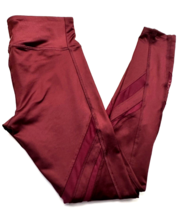 Forever 21 Workout Active Leggings Burgundy-Red mesh insert Womens size XS - $12.00