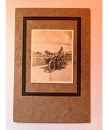 Antique Mexican Photo Man with Motorcycle Motorbike Sidecar INDIAN 1920&#39;s - €60,78 EUR